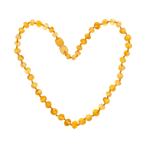Collier Ambre Bébé Perles Baroques - Miel, 32 cm