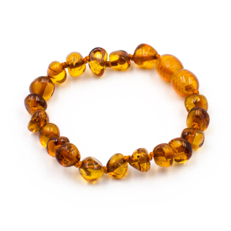 Bracelet Perles BAKÉLITE Et AMBRE - Bijou Vintage - Occasion
