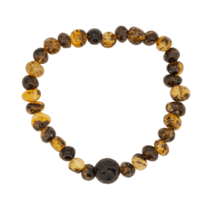 Bracelet Ambre Vert et Lave