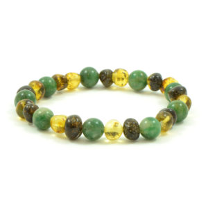 Bracelet Ambre Femme Ambre Vert et Jade d'Afrique