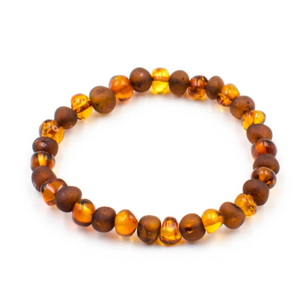 Bracelet Ambre Femme Perles Baroques Mix Cognac