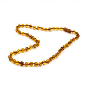 Collier Ambre Femme Perles Baroques Cognac