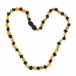 collier en ambre miel et cerise