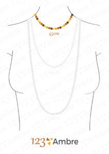 Buste de femme avec un collier de 45cm