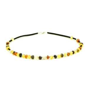 Collier Ambre Femme Multicolore en Cuir