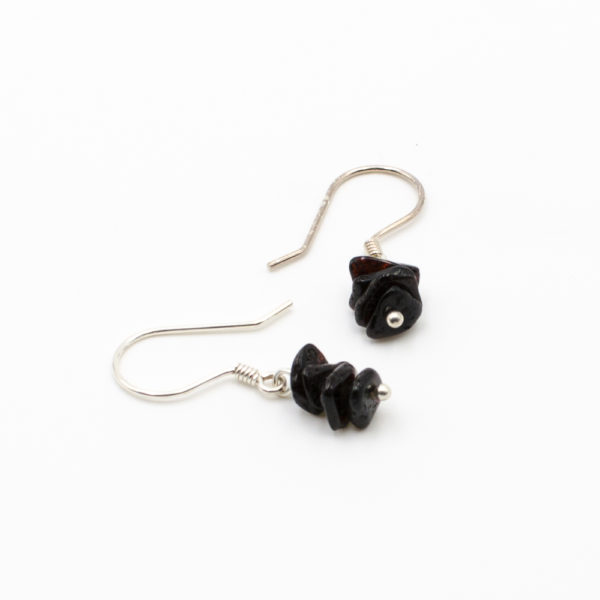 Boucles d'Oreilles Ambre Éclats Modernes Noir