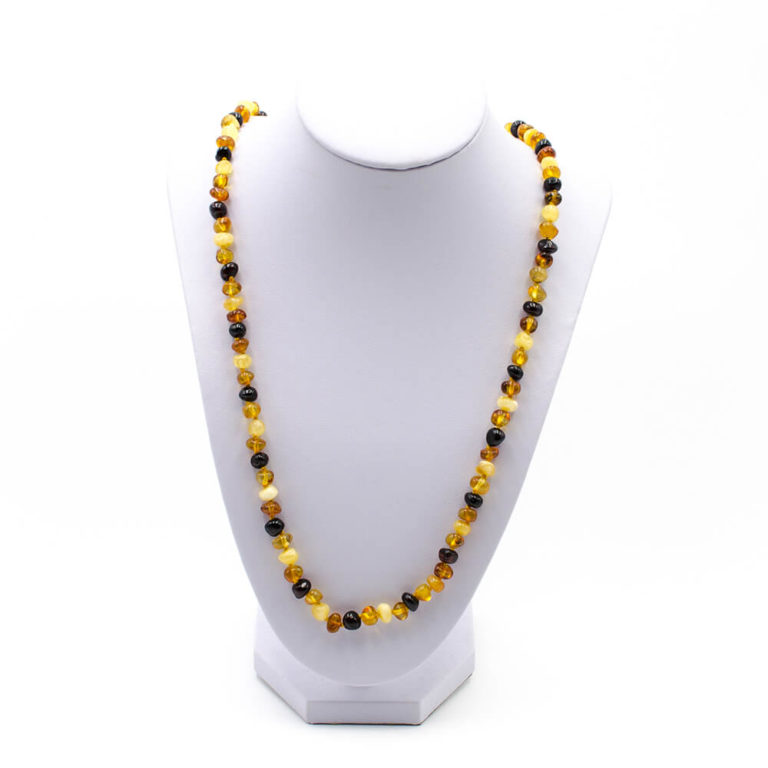 Collier Sautoir En Ambre Naturel – Perles Irrégulières Orange, Style Bohème Unique