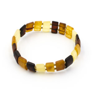 Bracelet Ambre Brut Femme Carrés