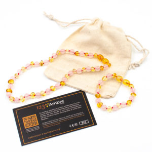 Bracelet d’ambre véritable pour bébé pour soulager les douleurs dentaires  B02