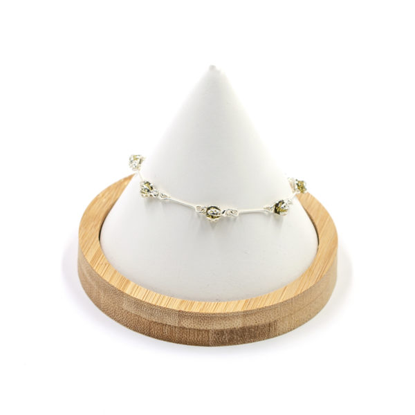 Bracelet Coccinelle Ambre Vert et Argent 925/1000