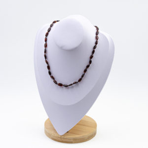 Collier Ambre Femme Perles Ovales - Cerise
