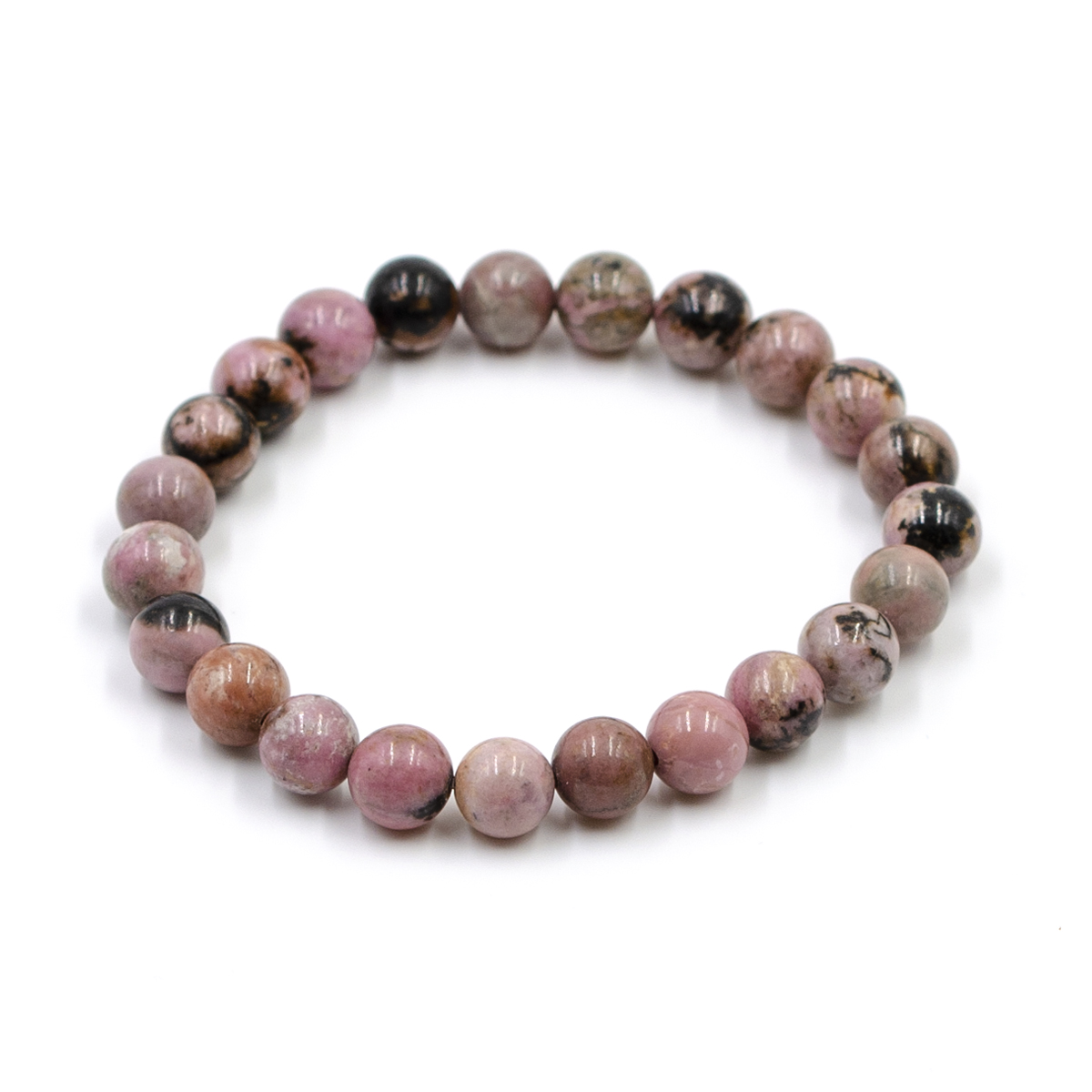 Bracelet enfant Rhodonite et Quartz blanc en pierre naturelle