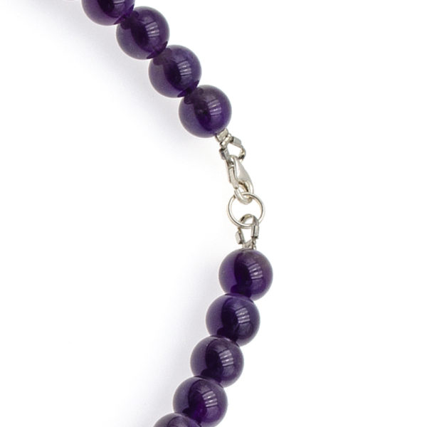 Collier Améthyste Perles Rondes 8mm