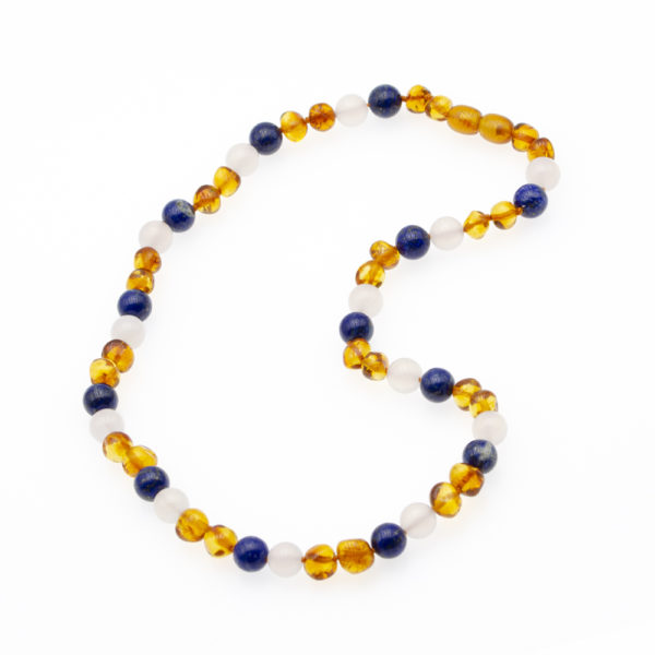 Collier Ambre Femme Agate et Lapis Lazuli