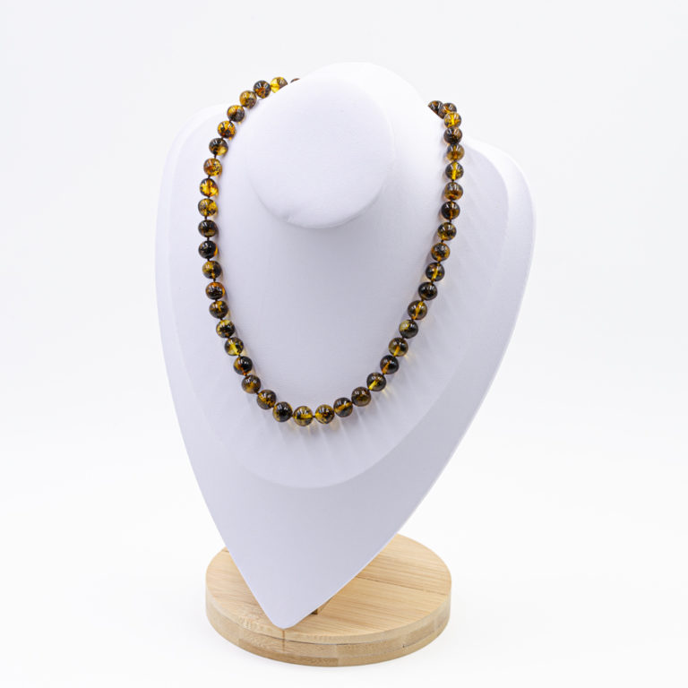Collier En Ambre Naturel – Longueur 71-80 Cm, Jaune, Neuf Sans Emballage