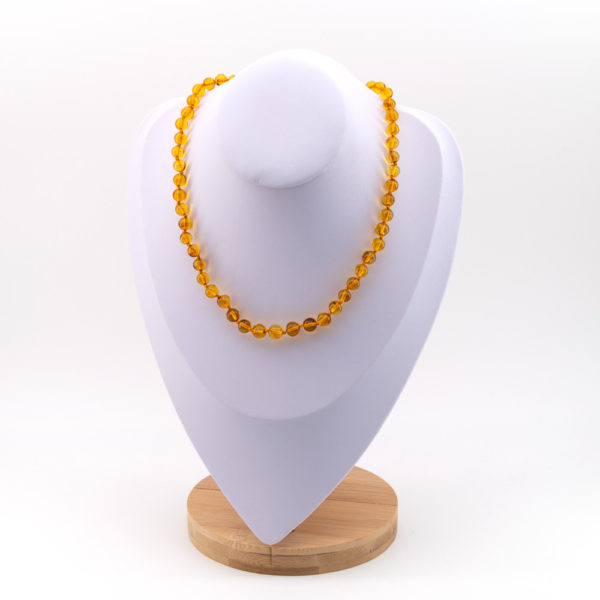 Collier En Perles D'ambre Naturelles - Occasion - Style Perle D'ambre Marron