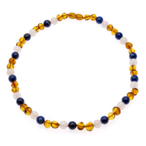 Collier Ambre Femme Lapis Lazuli et Agate