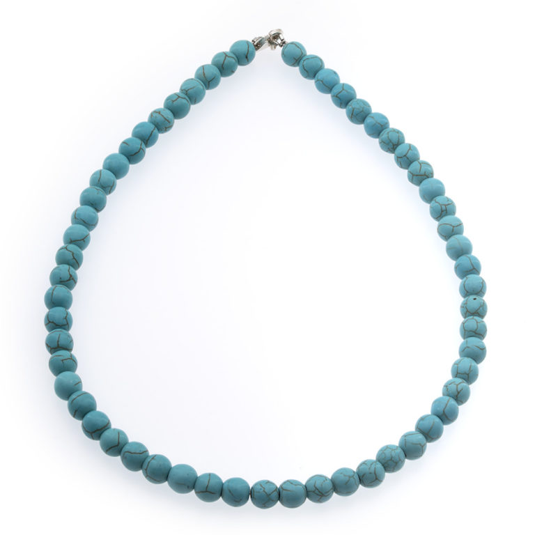 Katiaicrafts - Howlite turquoise petit pendentif collier, bijoux de