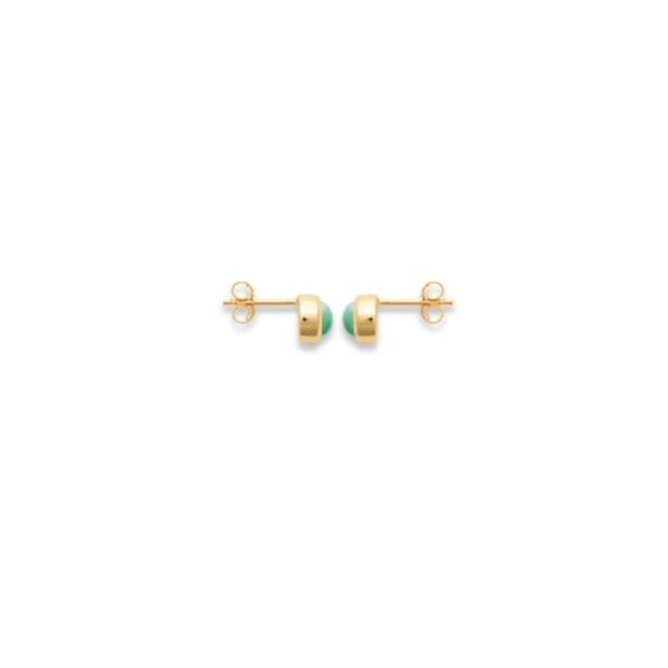 Boucles d'Oreilles Puces Alhéna - Plaqué Or et Aventurine Attache