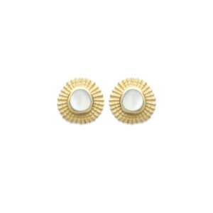 Boucles d'Oreilles Puces Atria - Plaqué Or et Nacre