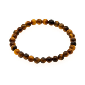 Lot En Gros De Bracelets Perles 8mm - Lave Noire Et Œil De Tigre Rouge - Naturel, Fait Main