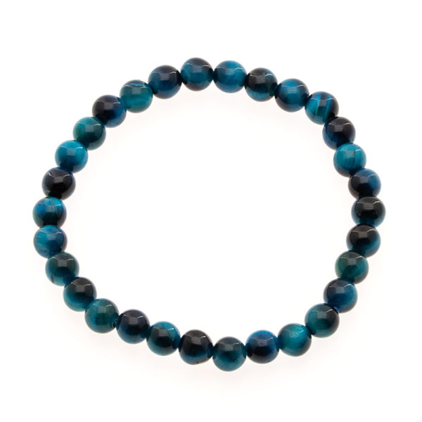 Bracelet Oeil de Tigre Bleu 6mm