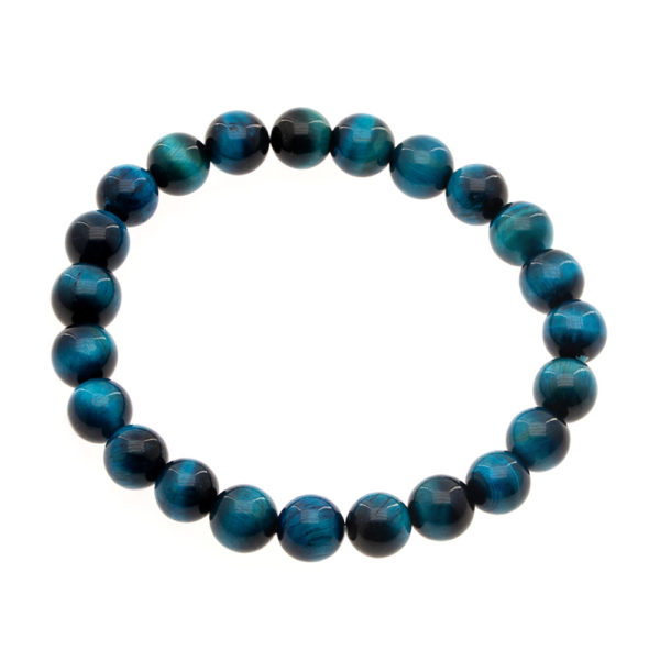 Bracelet Oeil de Tigre Bleu 8mm A