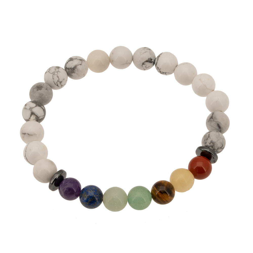 Coffret Pierre Naturelle Sept Chakras avec Bracelet et Pendentif