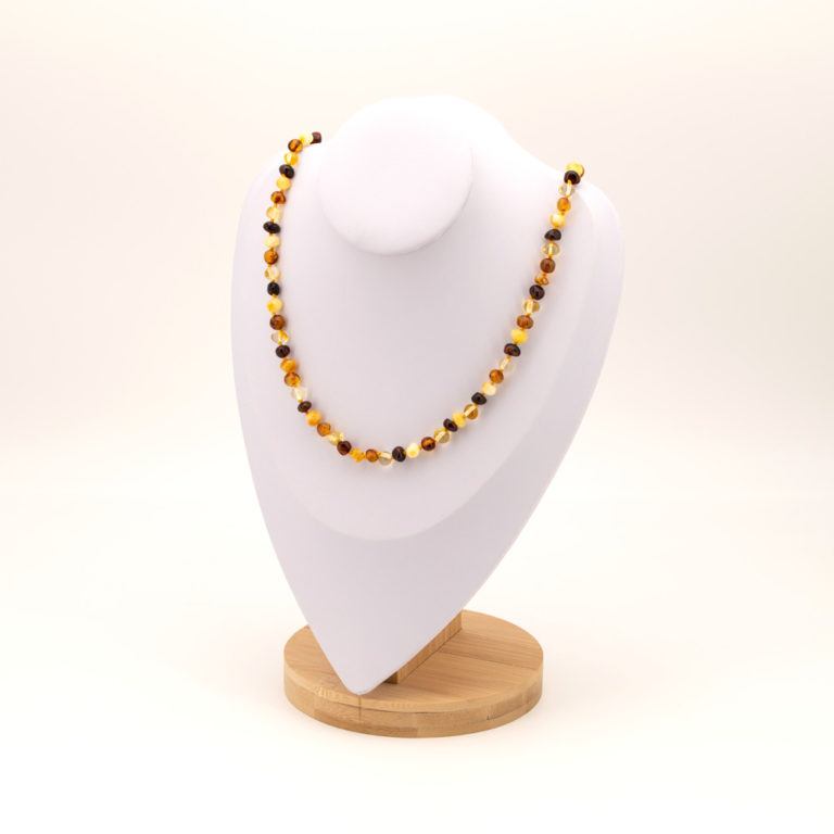 Collier Sautoir Ancien En Perles D'ambre - Bijou Vintage Occasion