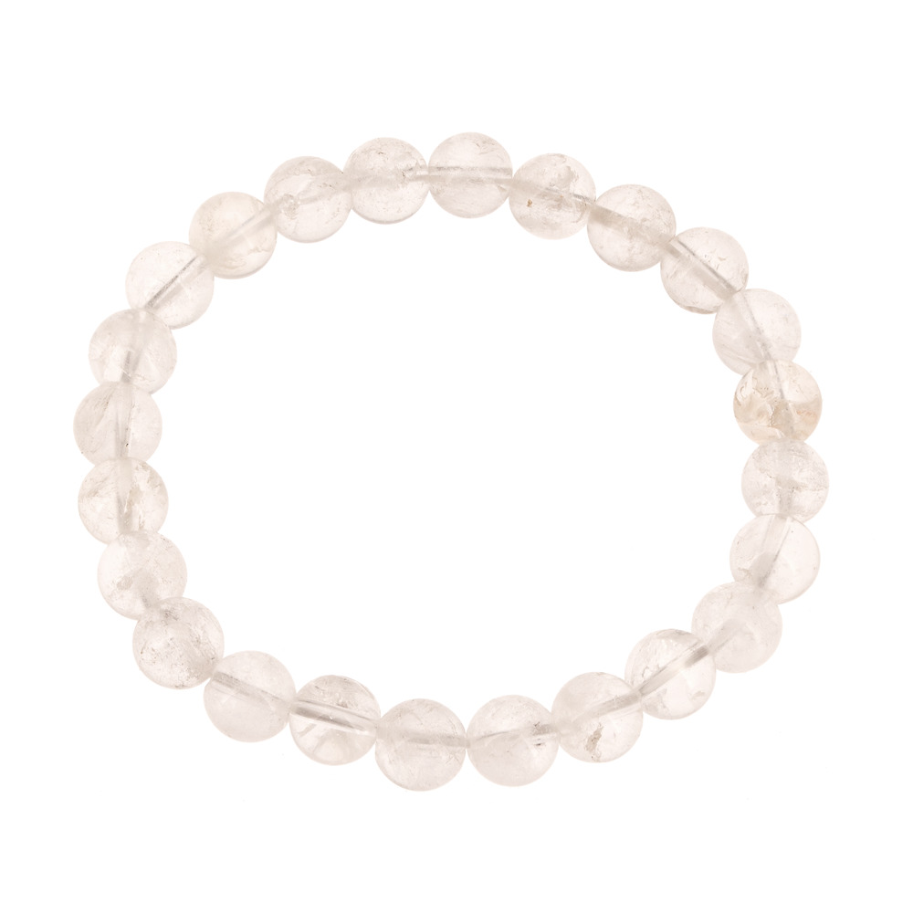 Bracelet en Cristal de roche (perles moyennes) élastique