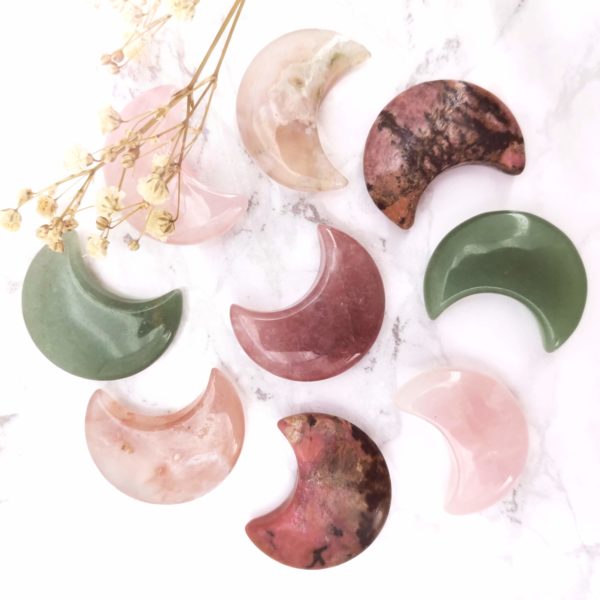 Lune Agate Fleurs en lot