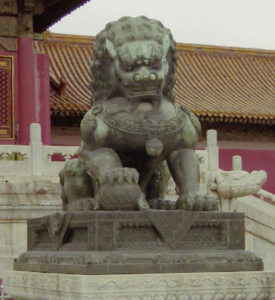 Fleur de vie lion gardien chinois