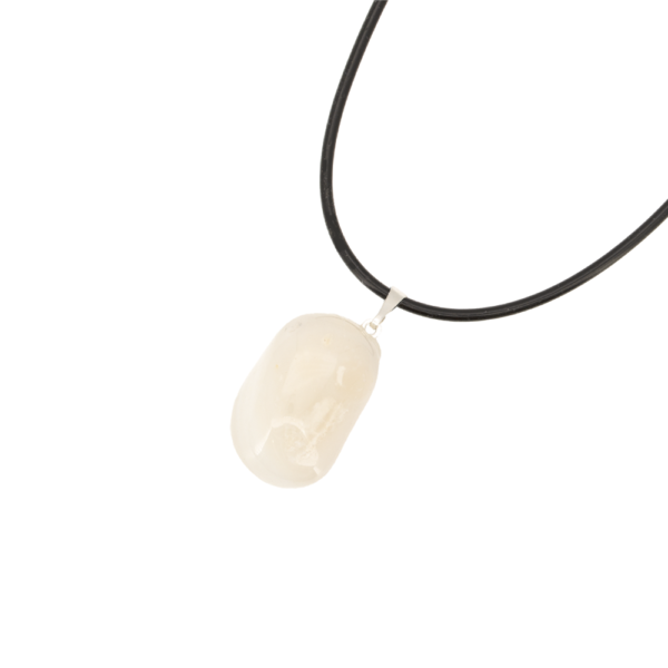 Pendentif Agate Blanche Cordon