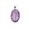 Pendentif En Charoïte Cristal Serti Argent 925 - 11,80g - Neuf Sans Emballage