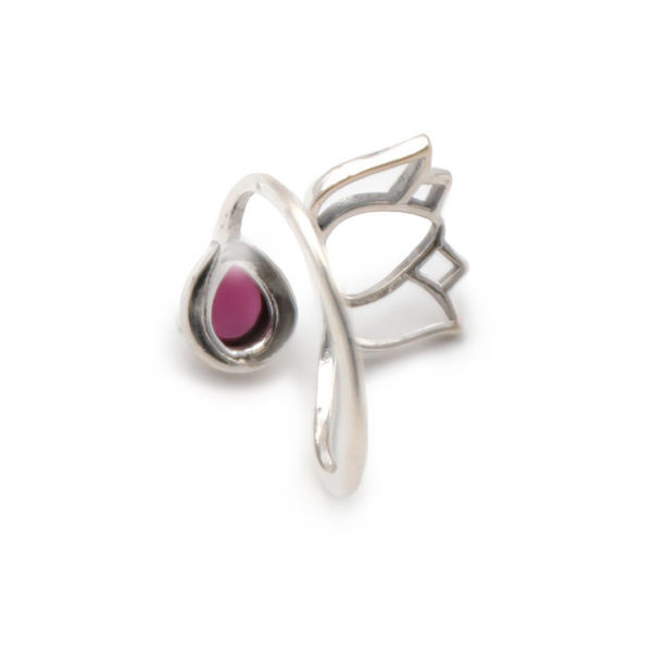 Bague Aoi Argent et Grenat Ajustable