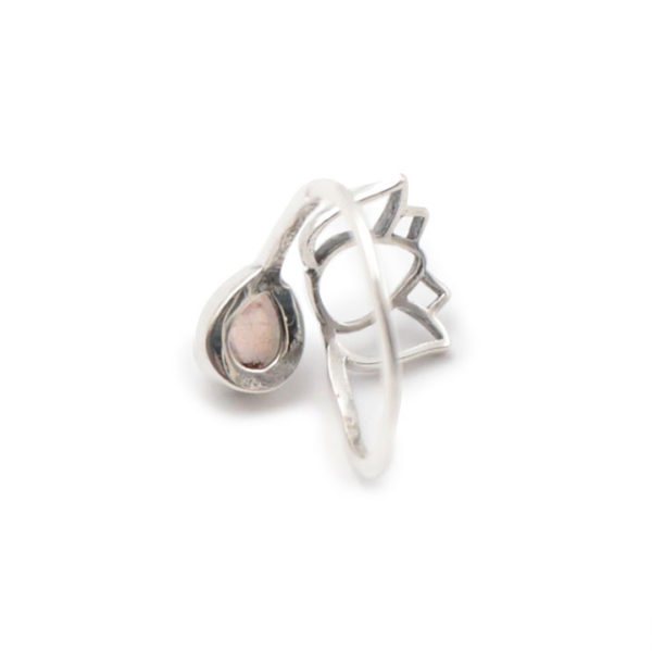 Bague Aoi Quartz Rose et Argent Ajustable