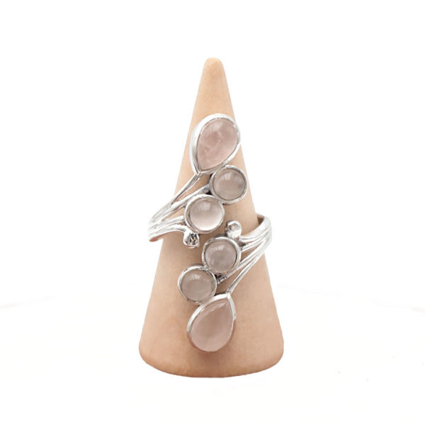 Bague Quartz Rose et Argent Siphae