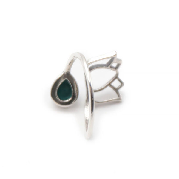 Bague Aoi Turquoise et Argent Verso