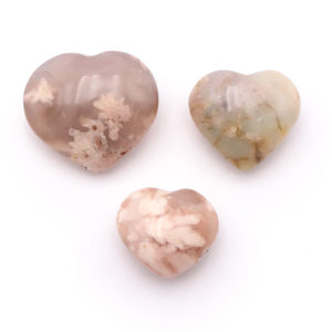 Galet Coeur Agate Fleur de cerisier