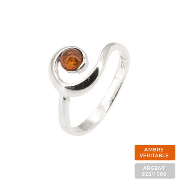 Bague Ambre et Argent Lamia