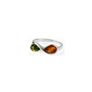 Bague Bicolore Ambre et Argent