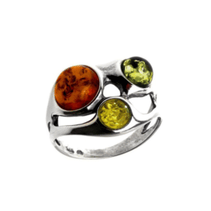 Bague Lénar Ambre et Argent