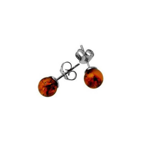 Boucles d'oreille Puce Ambre et argent