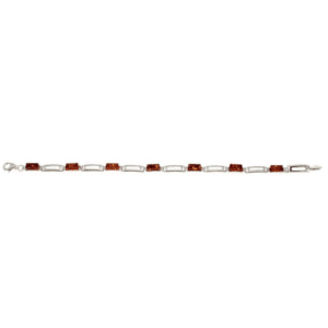 Bracelet Rectangle Ambre et Argent