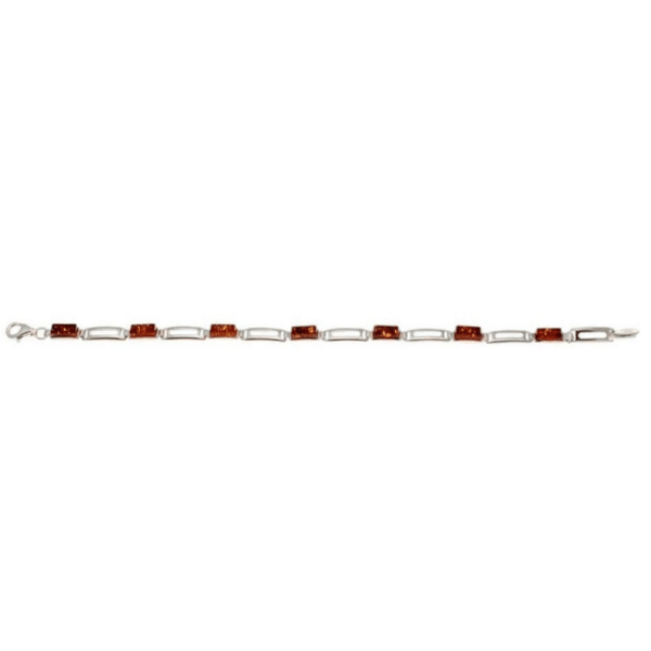 Bracelet Rectangle Ambre et Argent