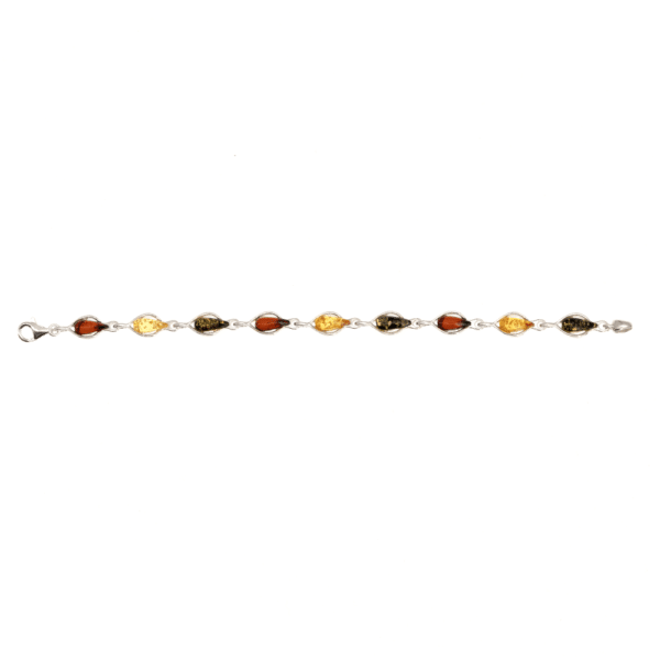 Bracelet Soya Ambre et Argent Multicolore