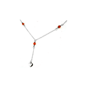 Collier Coeur Ambre et Argent
