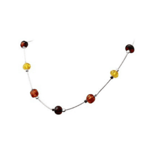 Collier Masteen Argent et Ambre
