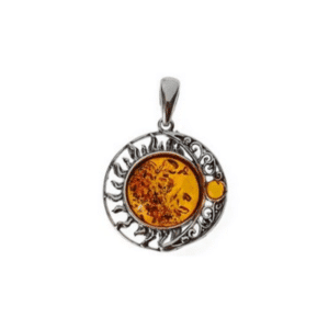 Pendentif Astre Ambre et Argent