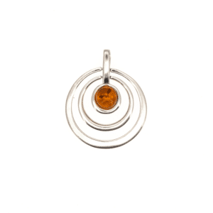 Pendentif Saturne Ambre et Argent